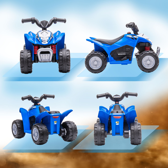 AIYAPLAY Електричний квадроцикл Mini Quad Kids Квадроцикл зі світлодіодним підсвічуванням та клаксоном Дитячий мотоцикл Дитячий автомобіль Електромобіль для дітей від 18 місяців Метал Синій 65.5 x 38.5 x 43.5см | Аосом