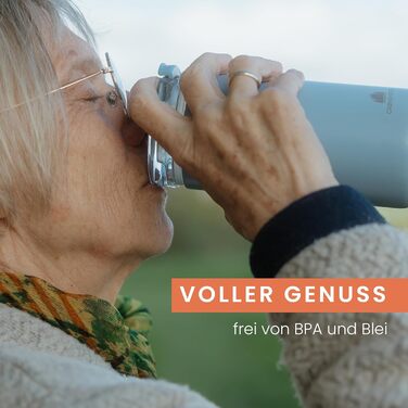 Термокружка Groenenberg 473 мл | Зберігає тепло до 4 годин | З переробленої нержавіючої сталі (Sky)