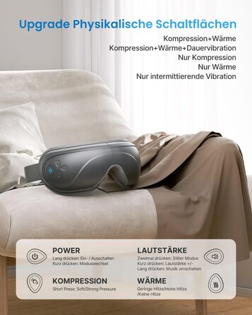 RENPHO Eyeris 2 - Масажер для очей з підігрівом та вібрацією, для розслаблення, догляду за очима, зменшення напруги, сухих очей, покращення сну