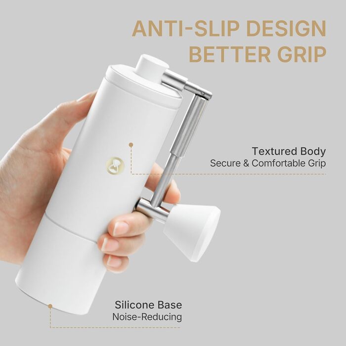 Кавомолка ручна TIMEMORE C5 Pro, керамічні жорна, регулювання помелу, сталеве корпус, для еспресо, моки, френч-пресу