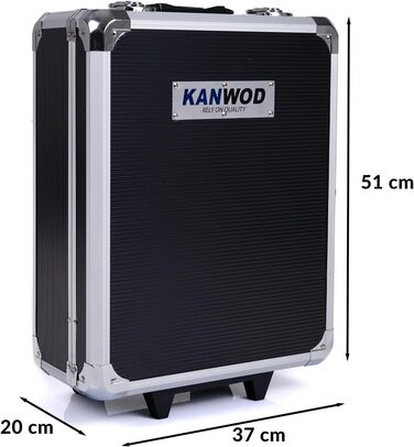 Набір інструментів KANWOD 1500 предметів в алюмінієвому кейсі на колесах - для дому, гаража, автосервісу та хобі