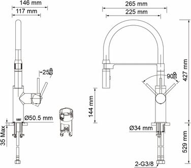 Змішувач для кухні Lenz NALU 46070422 (хром)