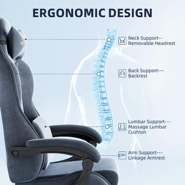 Ігровий крісло Ferghana Ergonomiczne: комфорт та стиль для геймерів (сірий)