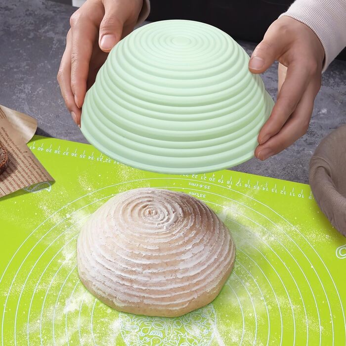 Силіконове відерце для хліба, корзина для випікання, набір для приготування закваски, 9 дюймів (кругле) та 10 дюймів (овальне)