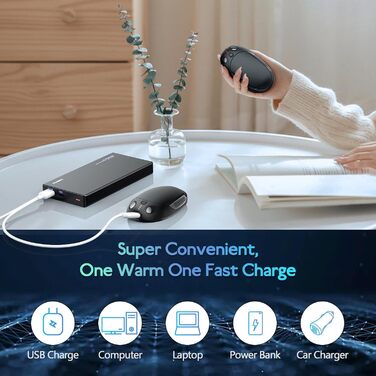 Електричні грілки для рук, набір 2 шт. - перезаряджувані, портативні, 4 режими нагріву. Ідеальний подарунок для спорту, гольфу, кемпінгу