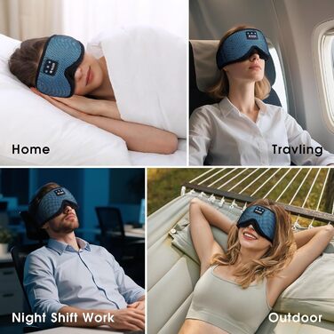 Маска для сну LOVE EYE 3D, для тих, хто спить на боці, чоловіча та жіноча, дихаюча, блокує світло (Блакитна)