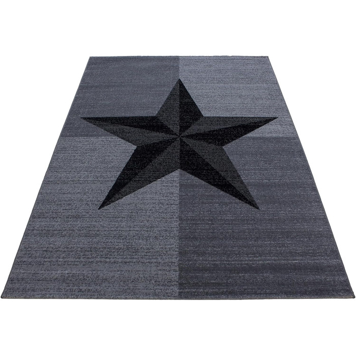 Килимове покриття для вітальні 80x300 зоряний дизайн з поліпропілену Стильно недорого (сірий, 140 x 200 см)