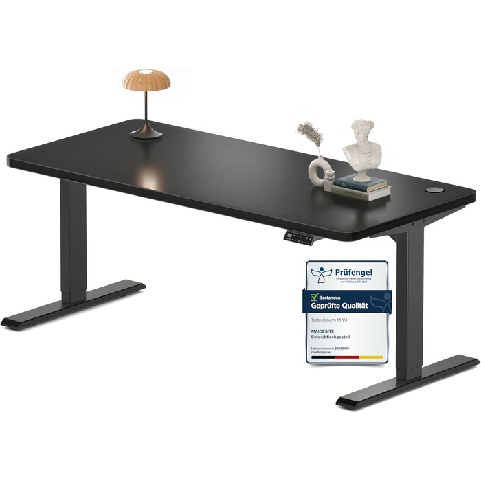 Регульований стіл MAIDeSITe S2 Pro 160x80 см: електричний, з захистом від зіткнень, чорний