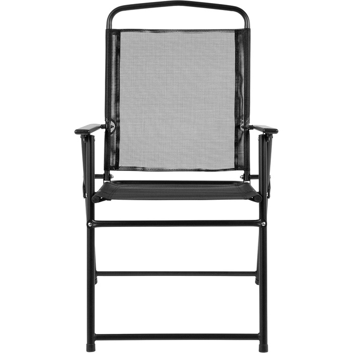 Садовий набір меблів Flash Furniture Nantucket 6 предметів коричневий: стіл, парасоля та 4 складані стільці (чорні)