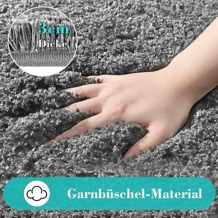 Набір килимків для ванної кімнати Digiroot (2 шт.) - неслизькі, швидковисихаючі, з м'якого ворсу, 40x60 см та 50x80 см, сірий