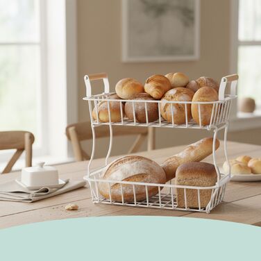 Relaxdays Двоярусний металевий фрутниця з ручками