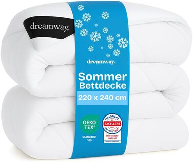 Ковдра DREAMWAY 200x220 см, 450gsm, тепла зимова ковдра, біла, для дітей та дорослих