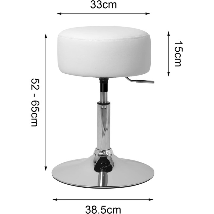 Туалетний столик настінний ML-Design білий, 110x75x48.5 см, з дзеркалом, 6 відділень, табурет з регулюванням висоти, МДФ Дерево