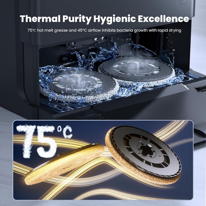 Робот-пилосос JONR X1 Max з функцією миття, 20000 Па, перешкоди 30 мм, миття гарячою водою 75°C, швидке сушіння гарячим повітрям 45°C, уникнення перешкод за допомогою ШІ та 360° навігація