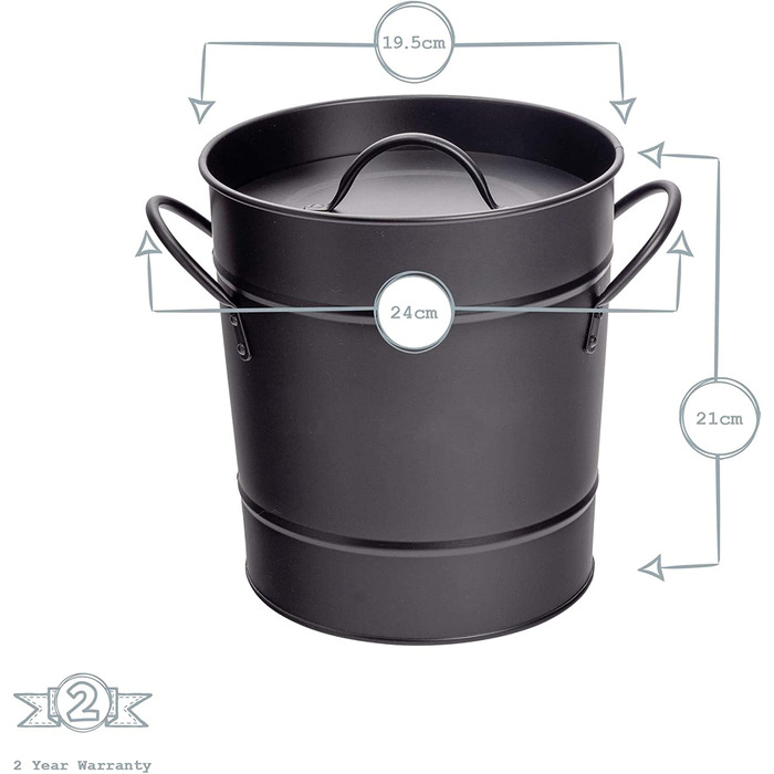 Промислове відро для компосту Harbor Housewares-сталеве кухонне відро для зберігання у вінтажному стилі-знімний внутрішній-чорний