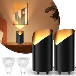 Світлодіодний прожектор LED Uplight Spot 7W чорний для підсвічування, з лампою GU10 500LM, тепле світло 3000K, з ножним вимикачем