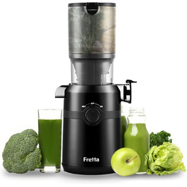 Фреш-прес Fretta: повільний соковичавник 1л, BPA-free Tritan, 200W, чорний