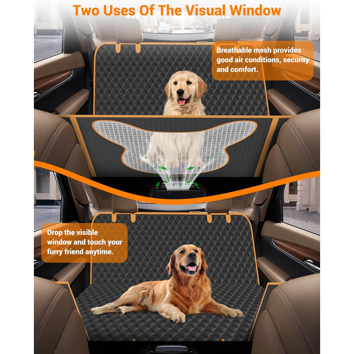 Ковдра для собак Honeyguaridan на заднє сидіння автомобіля, ковдра для автокрісла 6 в 1, водовідштовхувальна, стійка до подряпин, нековзна (60 символів)