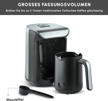 Кавомашина KARACA Hatır для приготування турецького кави з функцією обсмажування, 535W, сірий метал