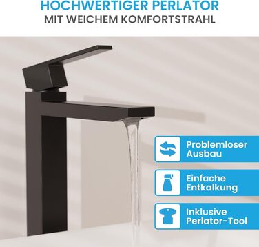 Змішувач для ванної кімнати Bächlein Imatra чорного матового кольору, однорідний, сучасний дизайн