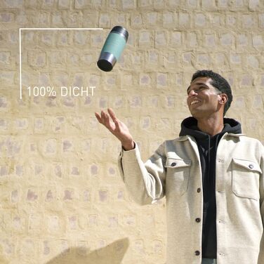 Термокружка Emsa N20210 Travel Mug Classic, 0.36 л, нержавіюча сталь, Petrol | Збереження тепла 4 години, холоду 8 годин | 100% герметична, з невеликим отвором для пиття, придатна для миття в посудомийній машині