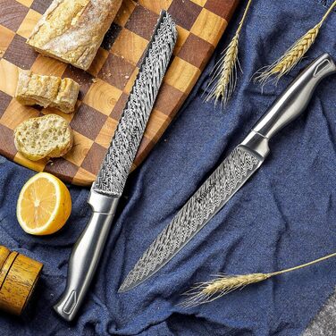 Набір кухонних ножів Astercook 15 предметів з бруском, точилка для ножів, нержавіюча сталь, безпечний для миття в посудомийній машині