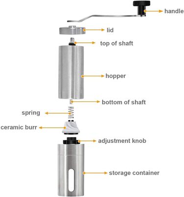 Porlex Tall - ручна кавомолка, срібна