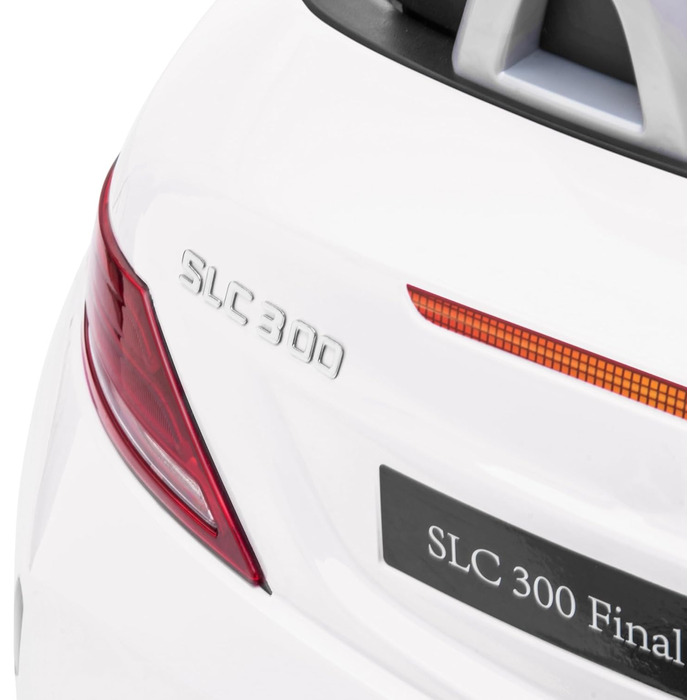 Дитячий електромобіль Mercedes SLC 300 AIYAPLAY 12V з пультом, LED-фарами, ременем безпеки, звуком, для дітей від 3 років, білий