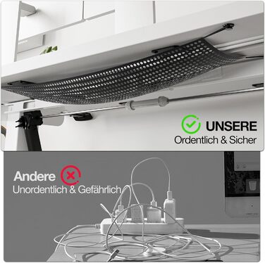 Електричний регульований стіл 120x60 см з пам'яттю, для офісу та дому. Комп'ютерний стіл з кабелеуправлінням та гачками, білий.