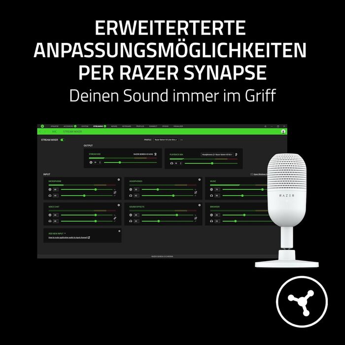 Мікрофон Razer Seiren V3 Mini - компактний USB мікрофон для стрімінгу та запису