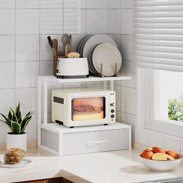 Підставка для принтера на стіл з ящиком для документів, органайзер для офісу, підставка для принтера, факсу, сканера (білий)