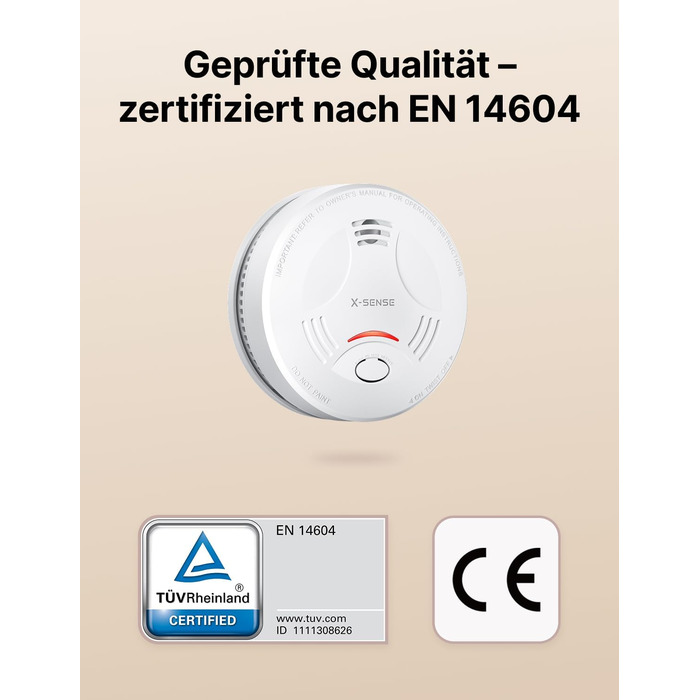 X-Sense Розумний димовий сповіщувач Wi-Fi з магнітною кріпленням, сертифікований EN 14604, мережевий димовий сповіщувач, керування через додаток, з базовою станцією SBS50, бездротовий димовий сповіщувач, SD11-MR61, комплект з 6 шт. білий
