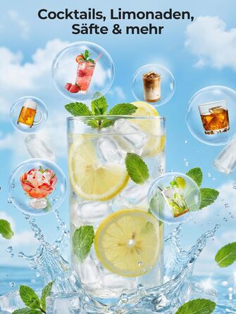 Льодогенератор Fohere портативний з ручкою, 14 кг/24 год, кулі 9 шт за 5 хв, 2 розміри, самоочищення, для дому, кухні, офісу, кемпінгу, вечірок