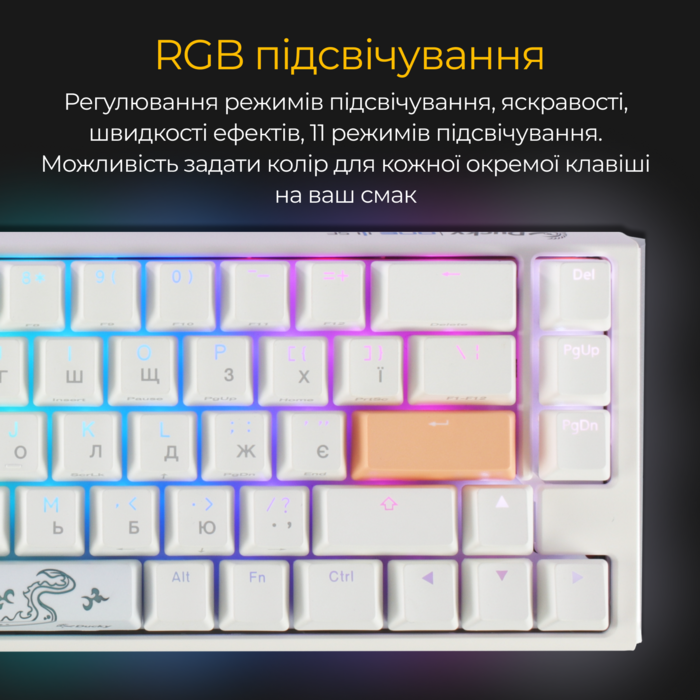Механічна клавіатура Ducky One 3 SF Cherry MX Brown RGB White UA