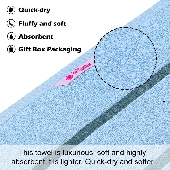 Набір рушників Casa Copenhagen, 525 г/м, єгипетська бавовна, 6 шт. 2 банні рушники, 2 рушники для рук, 2 мочалки