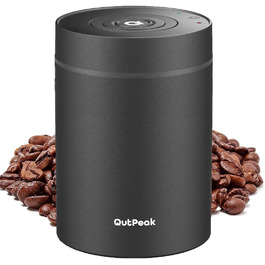 OUTPEAK Neo 2025 Kilo Auto-Vakuum-Kaffeedose: Контейнер для кави з автоматичним вакуумом, 1,5 л, для 500 г кавових зерен, з нержавіючої сталі, для бариста, чорний матовий (SG750)