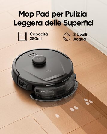 Робот-пилосос eufy L60 з базою самостійного очищення, потужність 5000Pa, захист від намотування волосся, 60 днів без випорожнення, лазерна навігація iPath (відновлений), гібридна модель