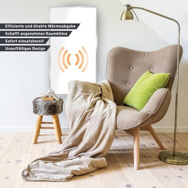 Інфрачервовий обігрівач KAISER® 450W з LCD-дисплеєм - панельний обігрівач для дому, офісу та ванної кімнати. Можливість настінної/стельової/мобільної установки, термостат, пульт ДУ, енергозберігаючий.