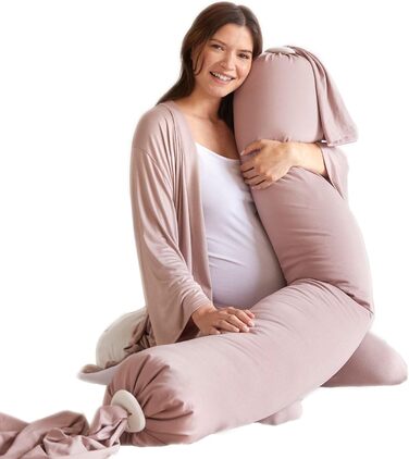 Подушка для вагітних bbhugme® - подушка для вагітних та годування, подушка для підтримки всього тіла - пильно-рожевий (Dusty Pink)