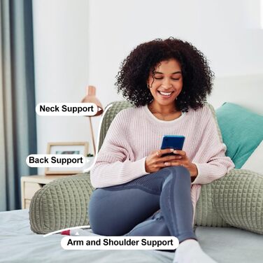 Лезковий крісло-мішок Holawakaka з підлокітниками та спинкою для читання та відпочинку, великий, зелений