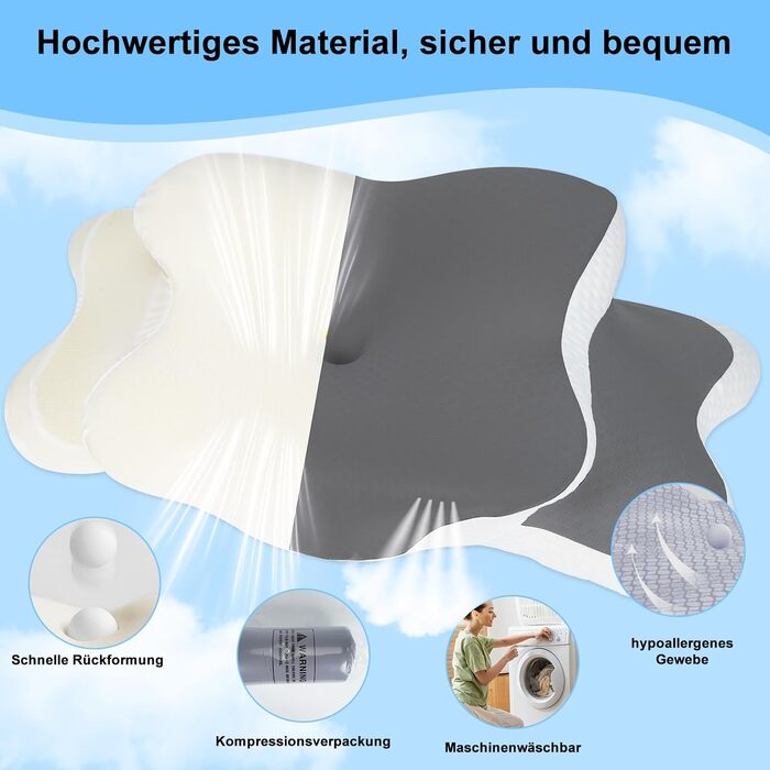 Подушка Silencomfort з Memory Foam: ортопедична, для сну на боці, спині та животі, з автоматичним відновленням форми