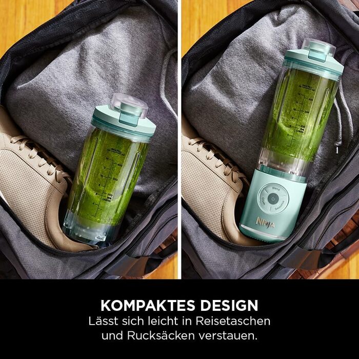 Портативний блендер Ninja Blast Max: 570 мл, акумулятор, 3 функції, для смузі та протеїнових коктейлів (BC251EULD)