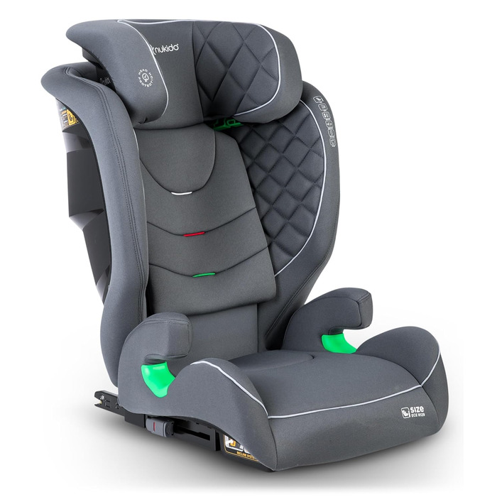 Автокрісло Nukido 15-36 кг для дітей 4-12 років, ISOFIX, регулювання підголівника та кута нахилу, сірого кольору
