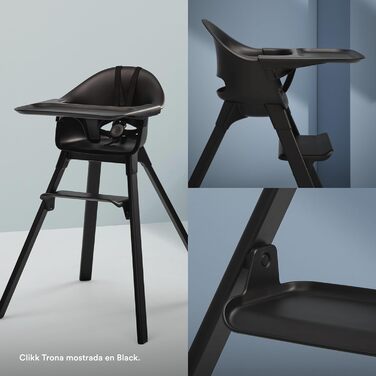 Дитячий стільчик Stokke Clikk Glacier Green з підносом та ременем безпеки – ергономічний, регульований, для дітей 6-36 місяців