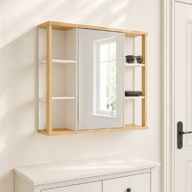 Дзеркальна шафка Relaxdays з бамбуковим декором