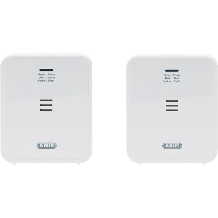 Детектор чадного газу ABUS COWM370 - датчик CO з 7-річним сенсором, гучний сигнал 85 дБ; кнопка тестування та 3 роки роботи від батареї - білий, 1 шт. (набір 2 шт., без дисплея)