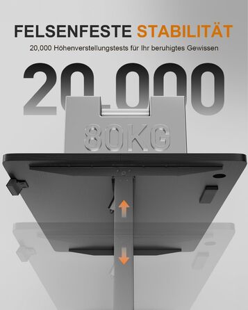 Регульований стіл з підняттям USB-портами та розеткою, 100 x 60 см. Електричний стіл, комп'ютерний стіл з пам'яттю 3-ох функцій, білий колір (чорний, 100 x 60 см)