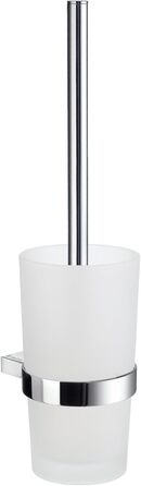 Щітка для унітазу SMEDBO 'Air WC з матовим склом, сріблястий/білий
