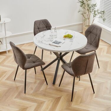 Обідні стільці GrandCA HOME, 6 шт. в наборі, чорного кольору, з м'яким сидінням та металевими ніжками, стиль скандинавський