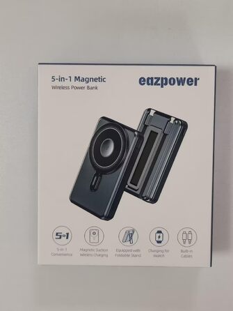 Повербанк Eazpower Magsafe 10 000 мАг, 20 Вт PD, бездротовий, USB-C, для iPhone, Apple Watch, Airpods